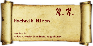 Machnik Ninon névjegykártya